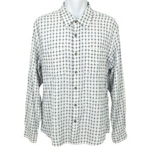 Carbon 2 Cobalt Mens Button Down Shirt Long Sleeve Plaid Blue White Size M - CJ